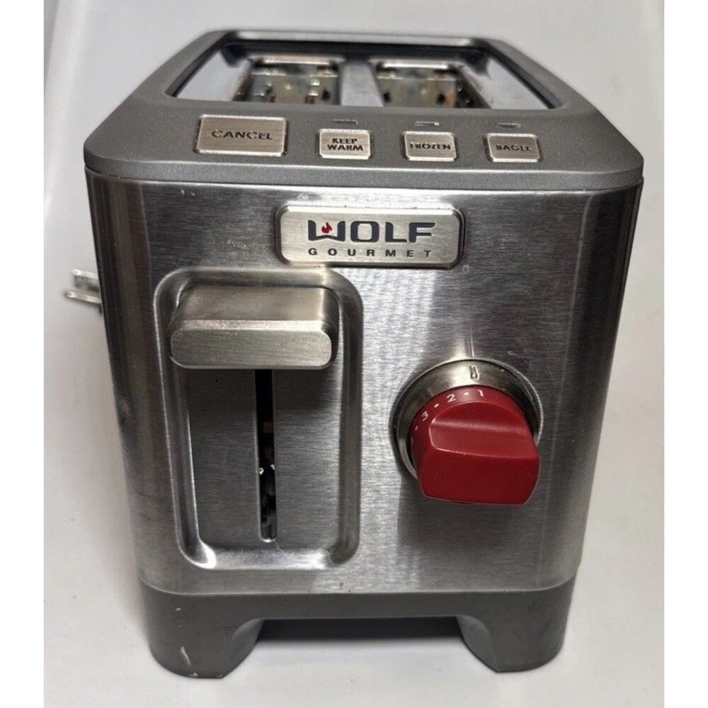 FOR PARTS Wolf Gourmet WGTR102S 2-Slice Stainless Steel Toaster Stuck Lever